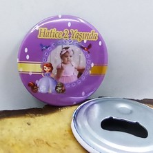 10 Adet Prenses Sofia Doğum Günü Partisi Baskılı Resimli Metal Magnet Açacak 58 mm Doğum Günü Hediyesi