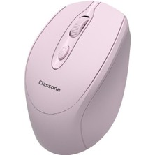 Classone CBT16 Bluetooth + 2.4 Ghz Şarj Edilebilir Kablosuz Mouse - Pembe