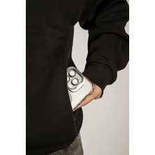 Woxxo 77 London Siyah Kapüşonlu Unisex Sweatshirt - Premium Pamuklu Kumaş
