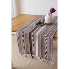 Wellstil Neula | %100 Pamuk Koyu Kahve Örme Runner 40 X 110 Cm