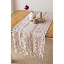 Wellstil Neula | %100 Pamuk Bej Örme Runner 40 x 110 cm