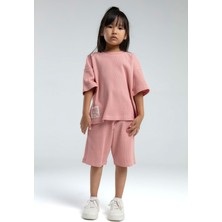 Rolypoly Kız Çocuk Pembe Bermuda Takım