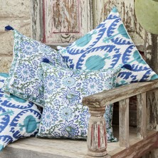 Karaca Home Andora Desenli Kırlent 45 x 45  cm  Mavi