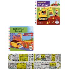 Hareketli Iş Makineler + Inşaat 2'li Set + Mat. Öğreten Cetvel