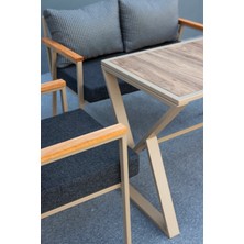 Adowan 30 x 20 Flexline Bahçe Konfor Seti 2+1+1+Masa-Cappıccıno