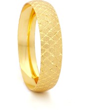Ferizz Altın Kaplama Dalgalı ve Baklava Desen 1.5 cm Bilezik BLZ-3068