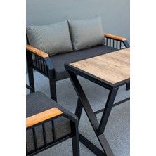 Adowan 60 x 20 Grandluxe Lux Bahçe Seti 2+1+1+Masa