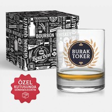 Hediyemen Isme Özel Viski Bardağı Şık Kutusunda