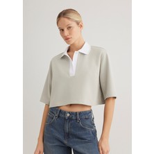 Mavi Gri Crop Polo Tişört 1613000-70083