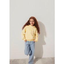 Mavi Mavi Logo Baskılı Çizgili Sarı Sweatshirt 7S10100-89149
