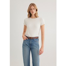 Mavi (TENCEL™) Modal Karışımlı Beyaz Basic Tişört 1612904-80194