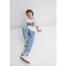 Mavi Mavi Baskılı Ekru Tişört 6610280-70057