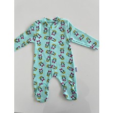 Organik Bebek Baskılı Desenli  Tulum Takımı Yenidoğan Kıyafet 0-3-6-9 Ay  Pamuklu