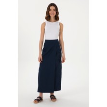 U.S. Polo Assn. Kadın Lacivert Maxi Dokuma Etek 50300666-VR033