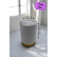 Arte Cotone Kadife Kumaş Dekoratif Silindir Koltuk Puf 32 x 43