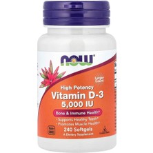 Now Foods, Vitamin D-3, High Potency, 125 Mcg (5,000 Iu), 240 Softgels