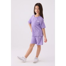 U.S. Polo Assn. U.S. Polo Assn Kız Çocuk Mor Bermuda Takım