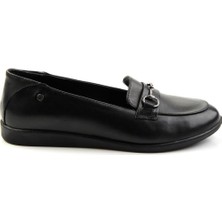 Siyah Leather Kadın Loafer Ayakkabı K01087238403