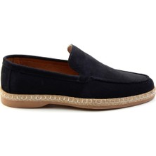 Bambi Lacivert Leather Erkek Espadril E01079709502