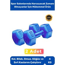 Dambıl Set Spor Egzersiz Vücut Kas Geliştirme Fitness Ağırlık Mavi 4 kg * 2 Adet
