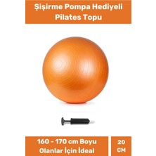 Mini Gymball 20CM Turuncu Pilates Topu Denge Egzersiz Şişirme Pompa Hediyeli