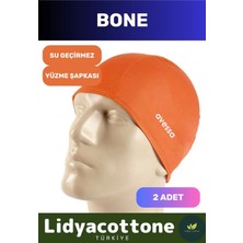 Likralı Silikon Havuz ve Deniz Yüzücü Deniz Havuz Bonesi Su Geçirmez Yüzme Şapkası 2'li Set