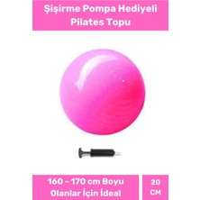 Mini Gymball 20CM Pembe Pilates Topu Denge Egzersiz Şişirme Pompa Hediyeli