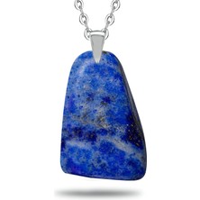 Sertifikalı Ham Işlenmemiş Şekilsiz Doğal Lapis Lazuli Taşı Kolye Doğal Mavi Renk 50 cm