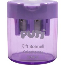 Puti Çift Bölmeli Şeffaf Kapak Kalemtıraş 06406