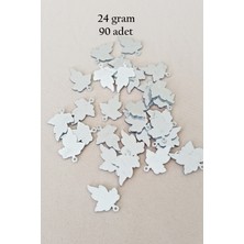 Royaleks Oya Abiye Bileklik Kolye Pleksi Metalik Plastik Pul Gümüş Renk 24 Gram 90 Adet - BNC592