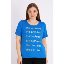 Intensive Kadın Büyük Beden Baskılı Kısa Kollu T-Shirt