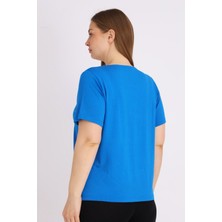 Intensive Kadın Büyük Beden Baskılı Kısa Kollu T-Shirt