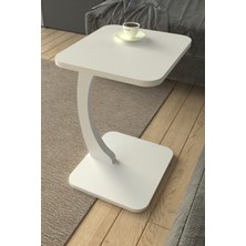 Limnizza Tekerlekli Kare C Sehpa Koltuk Yanı Laptop Masası Modern Zigon Yan Sehpa Salon Ofis Sehpası
