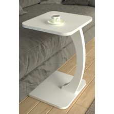 Limnizza Tekerlekli Kare C Sehpa Koltuk Yanı Laptop Masası Modern Zigon Yan Sehpa Salon Ofis Sehpası
