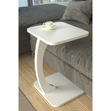 Limnizza Tekerlekli Kare C Sehpa Koltuk Yanı Laptop Masası Modern Zigon Yan Sehpa Salon Ofis Sehpası