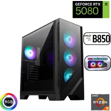 Güneysu Ryzen 5 7500F 32GB Ddr5 2tb SSD Rtx 5080 16GB B850 Wi Fi Anakart 240MM Sıvı Soğutma Oyuncu Bilgisayarı