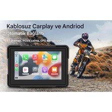 Idragon® MT10 Motosiklet Carplay Android Ios Arka Ön Kamera Lastik Basınç Sensörlü Araç Kamerası