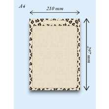 Mirya Notes A4 Leopar Desenli Notepad - Not Defteri - Bloknot (Kareli) - 50 Yaprak