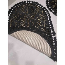Hayat Life Varaklı Bambu Saçaklı Peluş 2 Li Klozet Takımı Ölçüleri 60×100_40 x 60