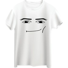 Roblox Tshirt Face Man Tişört Beyaz Unisex