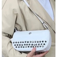 Vera Çanta Nas Bag Mini Kadın Taşlı Zımbalı Omuz ve Çapraz Baget Çanta