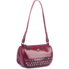 Vera Çanta Nas Bag Mini Kadın Taşlı Zımbalı Omuz ve Çapraz Baget Çanta