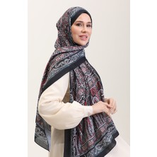 Etnik Desenli Soft Şal 90188-05 Siyah Bordo