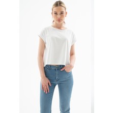 Fashion Friends 25Y0511K1 Kadın Kısa Kollu Crop T-Shirt