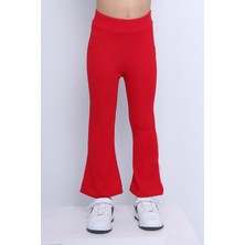 Kız Çocuk Tayt Ispanyol Paça Düz Renk D17