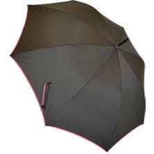 Umbrella Pembe Şeritli Siyah Uzun Şemsiye Baston 103CM Çap 85,6cm Uzunluk 190T Pongee 1 Adet