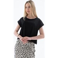 Fashion Friends 25Y0511K1 Kadın Kısa Kollu Crop T-Shirt