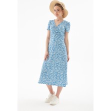 Fashion Friends 25Y0380K1 Kadın V Yaka Desenli Elbise