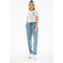 Fashion Friends 25Y0657K1 Kadın Beli Bağlamalı Denim Pantolon