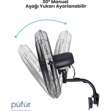 Püfür Sanayi Tipi Duvar Vantilatörü Uzaktan Kumandalı 65cm - 2 Adet